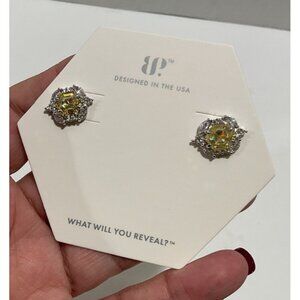 Bomb Party Earrings Incredible Sparkle Lemon Cubic Zirconia New